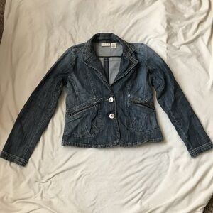 DKNY Stone Wash Denim Jacket Women Large
